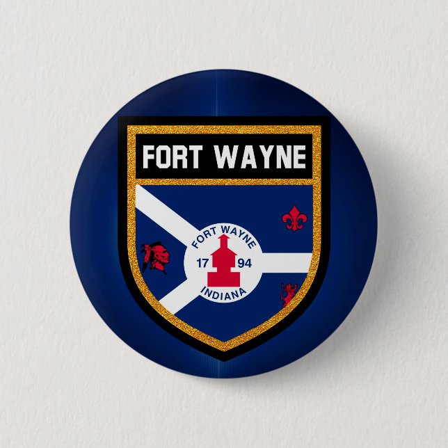 Bóton Redondo 5.08cm Fort Wayne Flag (Frente)