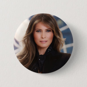 Bóton Redondo 5.08cm Foto branca oficial da casa do trunfo de Melania
