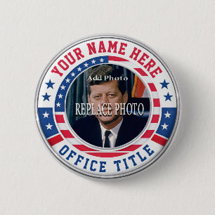 Bóton Redondo 5.08cm Foto de Campanha Personalizada