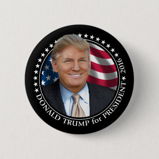 Bóton Redondo 5.08cm Foto de Donald Trump - Presidente 2016