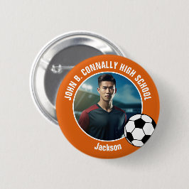 Bóton Redondo 5.08cm Foto de jogador de futebol laranja Espírito de esc