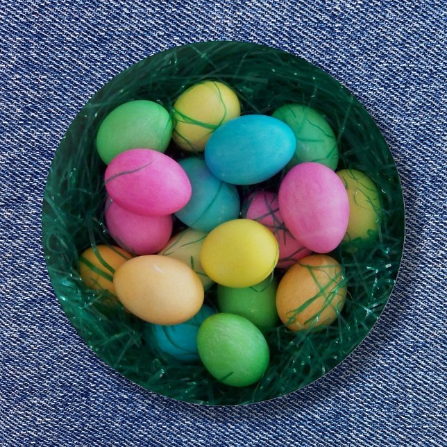 Bóton Redondo 5.08cm Foto do Ninho de Ovos da Páscoa (Easter Egg Nest Button)