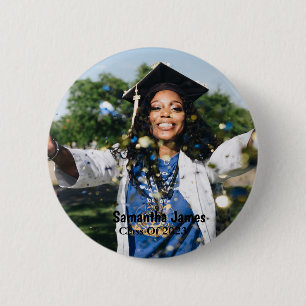 Bóton Redondo 5.08cm Foto e nome personalizados para graduação
