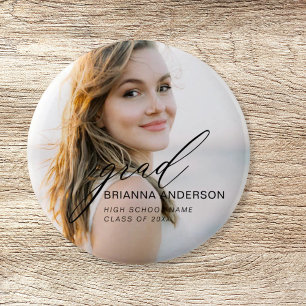 Bóton Redondo 5.08cm Foto minimalista de script moderno simples de form