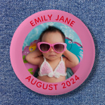 Foto Redonda Personalizada de Família Cor-de-Rosa