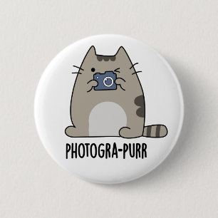 Bóton Redondo 5.08cm Fotograh Purr, Fotógrafo Engraçado