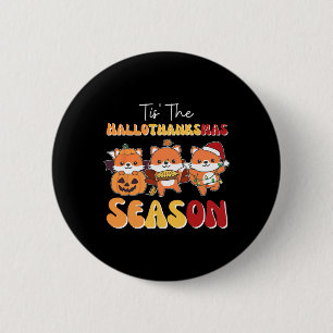 Bóton Redondo 5.08cm Fox Christmas Halloween Tis' The Hallothanksmas Se