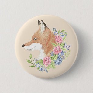 Bóton Redondo 5.08cm Fox floral
