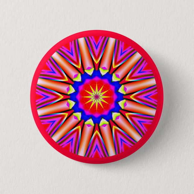 Bóton Redondo 5.08cm Fractal Mandala (Frente)