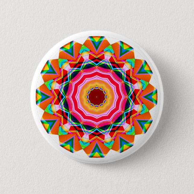 Bóton Redondo 5.08cm Fractal Mandala (Frente)
