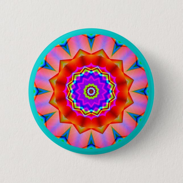 Bóton Redondo 5.08cm Fractal Mandala (Frente)