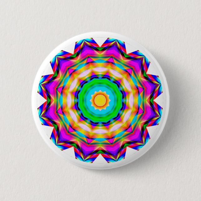 Bóton Redondo 5.08cm Fractal Mandala (Frente)