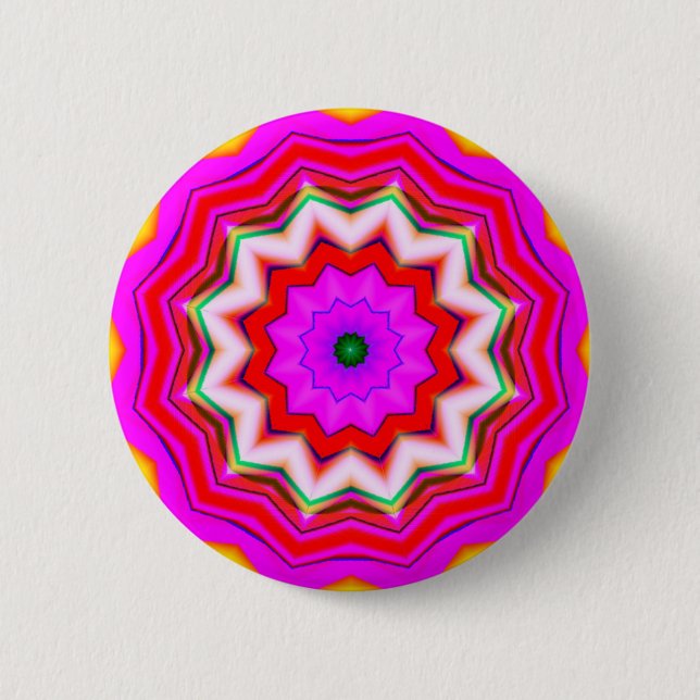 Bóton Redondo 5.08cm Fractal Mandala - 17 (Frente)