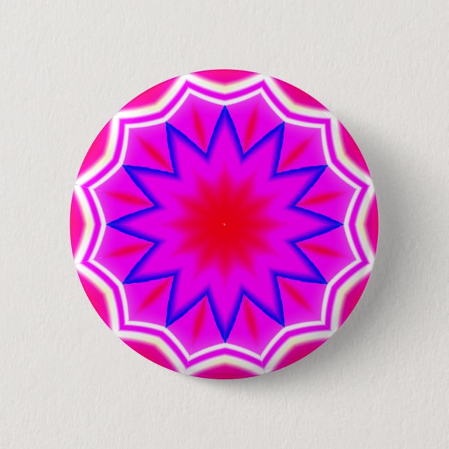 Bóton Redondo 5.08cm Fractal Mandala - 21 (Frente)