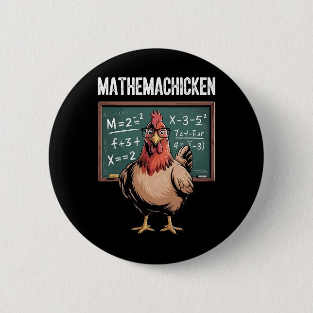 Bóton Redondo 5.08cm Frango de matemática Professor de matemática engra (Frente)