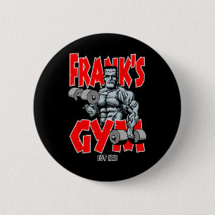 Bóton Redondo 5.08cm Frankenstein Gym Funny Bodybuilding Malhação Worko