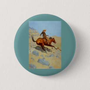 Bóton Redondo 5.08cm Frederic Remington's The Cowboy (1902)