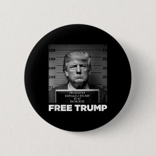 Bóton Redondo 5.08cm Free Donald Trump Mugshot