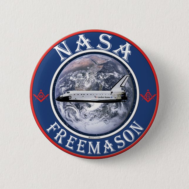 Bóton Redondo 5.08cm Freemason da NASA (Frente)