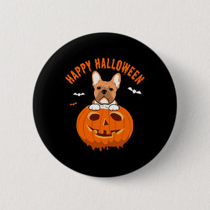 Bóton Redondo 5.08cm Frenchie Bulldog Pumpkin Costumes Ação de Graças