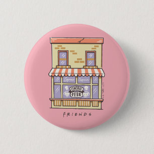 Bóton Redondo 5.08cm FRIENDS™   Central Perk Loja de Café de Desenho An