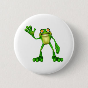 Bóton Redondo 5.08cm Froggie, o Sapo de acenar o desenho animado