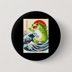 Bóton Redondo 5.08cm Frogzilla Sapo Arte Japonesa Engraçada Anime Para