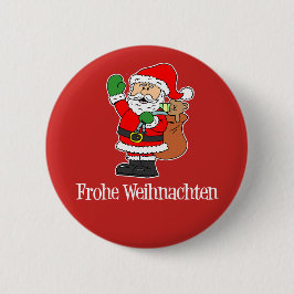 Bóton Redondo 5.08cm Frohe Weihnachten Papais noeis de Natal Alemães