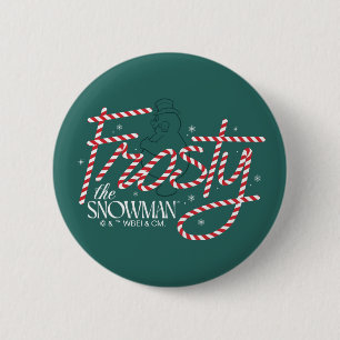 Bóton Redondo 5.08cm Frosty the Snowman Candy Cane Logo