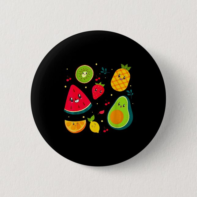 Bóton Redondo 5.08cm Fruit Costume Sweet Tea Fruit Salad Men Women Coup (Frente)