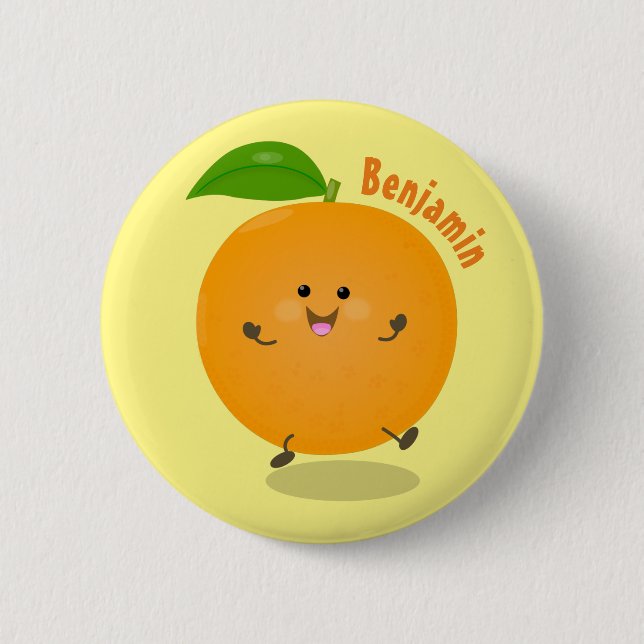 Bóton Redondo 5.08cm Fruta de citrinos de laranja-dança (Frente)