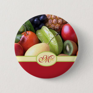 Bóton Redondo 5.08cm Frutas frescas deliciosas naturais suculentas