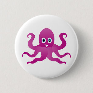 Bóton Redondo 5.08cm Fun purple octopi
