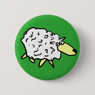 Bóton Redondo 5.08cm Fun Sheep in a Cartoon Style