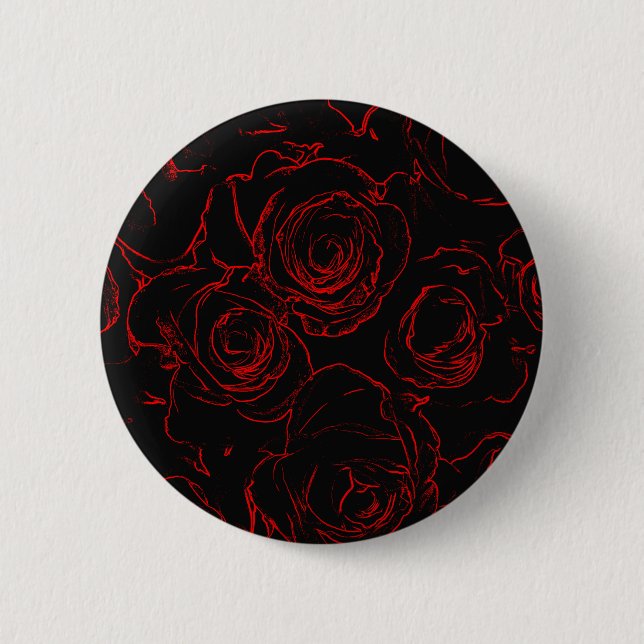 Bóton Redondo 5.08cm Fundo Preto do Rosa vermelha (Frente)