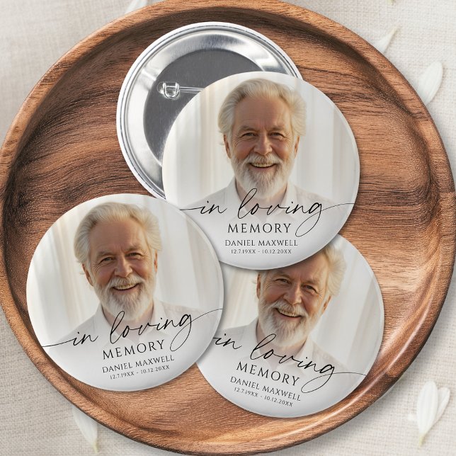 Bóton Redondo 5.08cm Funeral In Loving Memory Photo Memorial (Criador carregado)