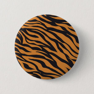 Bóton Redondo 5.08cm Funky Tiger Stripes Padrões Selvagens Presentes