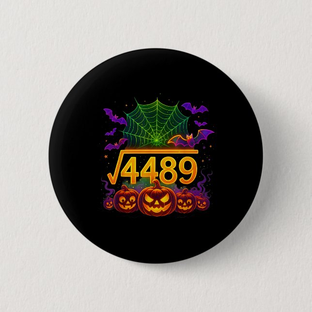 Bóton Redondo 5.08cm Funny 67 Meme Math Teacher 6 7 Halloween Square Ro (Frente)