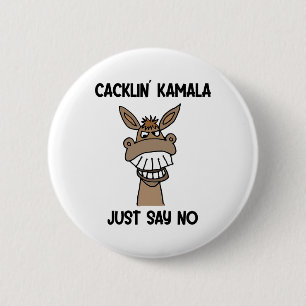 Bóton Redondo 5.08cm Funny Anti Kamala Harris Rindo de Donkey