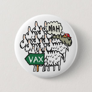 Bóton Redondo 5.08cm Funny Anti Vax Sheep