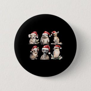 Bóton Redondo 5.08cm Funny Aussie Animais Papais noeis De Natal Austral