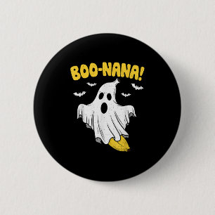Bóton Redondo 5.08cm Funny Banana Ghost Boo Pun Halloween Costume Men W