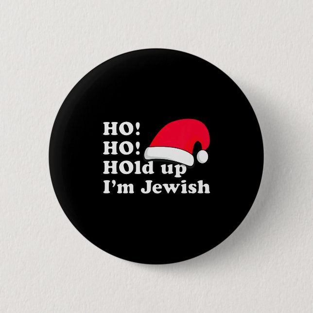 Bóton Redondo 5.08cm Funny Christmas Hat Design For Irreverent Jewish P (Frente)