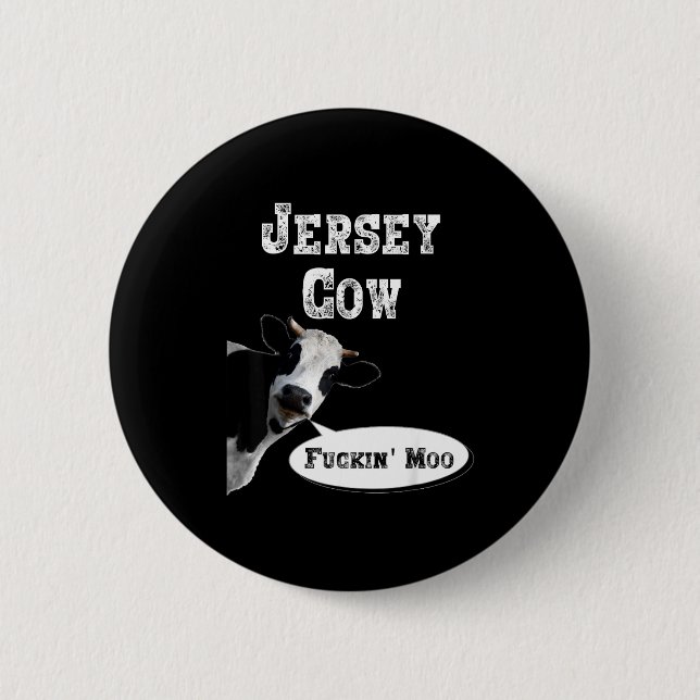 Bóton Redondo 5.08cm Funny Cow Shirt New Jersey Cow Lover Farm Animal R (Frente)