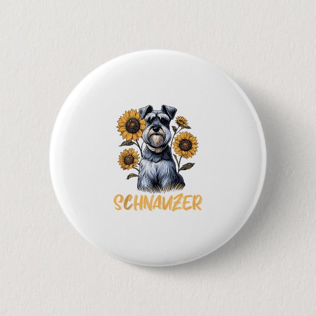 Bóton Redondo 5.08cm Funny Dog Schnauzer (Frente)