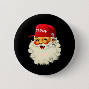 Bóton Redondo 5.08cm Funny Donald Trump Papai Noel Natal Férias 2