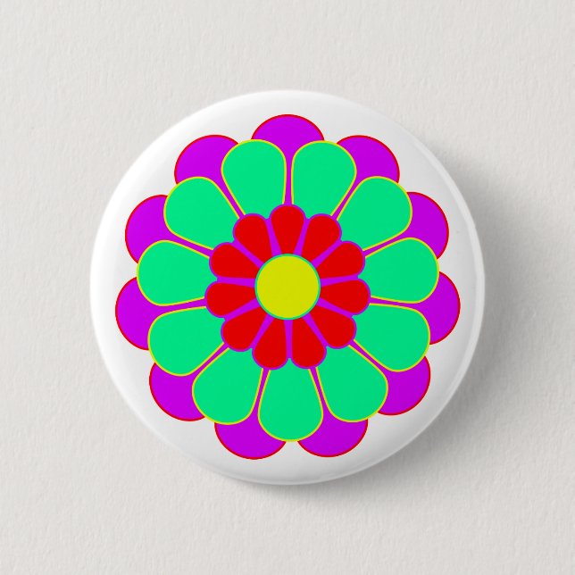 Bóton Redondo 5.08cm Funny Flower Power Bloom I (Frente)