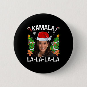Bóton Redondo 5.08cm Funny Kamala Harris 2024 Natal Comma La Men Wo