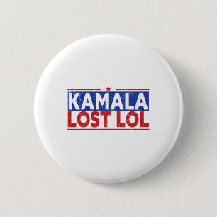 Bóton Redondo 5.08cm Funny Kamala Perdeu Lol Funny Anti Kamala Para A P