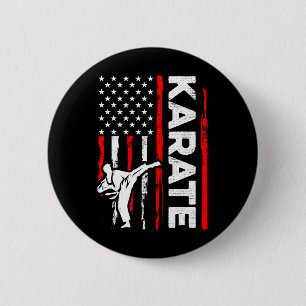Bóton Redondo 5.08cm Funny Karate Design 4 De Julho Norte-Americano Ban